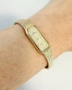 Mid Century Jules Jurgensen Armbanduhr goldfarben elegant strukturiert - Bild 1 von 8