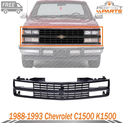 New Front Grille Black Shell Insert 1988-1993 Chevrolet C1500 K1500 - Image 1 of 4