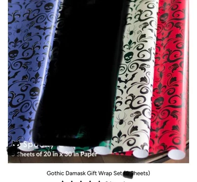 Lote assustador de presente de Natal embrulho caveira horror gótico Yule - Imagem 1 de 4