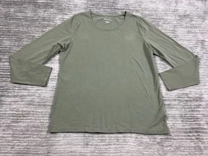Kim Rogers Top Womens Large Green Long Sleeve Tee Shirt Cotton Blend - Picture 1 of 12