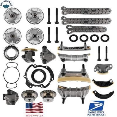 3.0L 3.6L Timing Chain Kit W/ VVT Sprocket For Chevy GMC Acadia Cadillac CTS SRX Foto 1 de 4