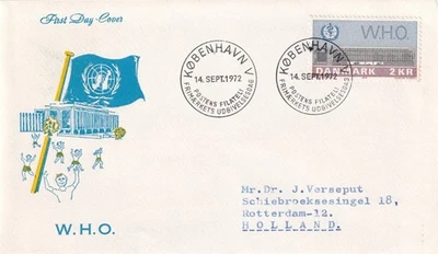 SA25d Denmark 1972 Opening of W.H.O. Building in Copenhagen, FDC - Image 1 of 2