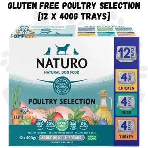 NATURO Grain Free POULTRY VARIETY Adult Wet Dog Food 400g Trays | 65% Meat - Picture 1 of 6