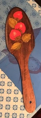 Antique Primitive Hand Painted Strawberries Large Wooden Spatula Peel PATINA￼ - Image 1 of 4