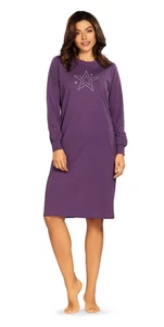 Camisón mujer Comtessa manga larga estrella Blackberry puños 100% algodón - Imagen 1 de 2