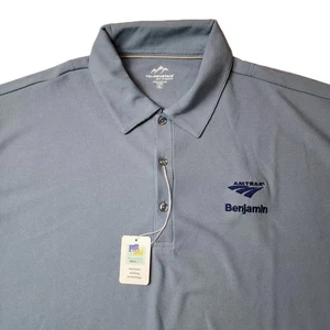 Polo Amtrak Benjamin Railroad uniforme ricamo logo taglia XL blu tri montagna - Foto 1 di 8