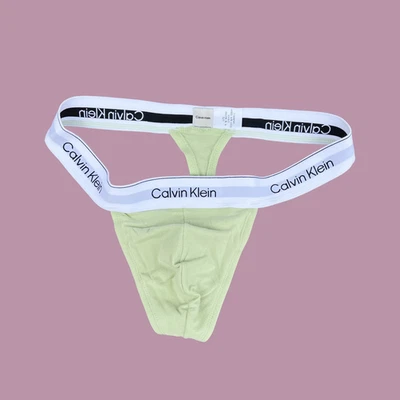 Calvin Klein CK mens Pastel green Icon cotton G-string thong underwear S M L XL - Image 1 of 4