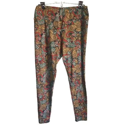 Lularoe Paisley Boho Leggings Women's Tall and Curvy OS Stretchy Earth Tones - Image 1 of 4