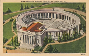 8985 Postcard: Arlington Cemetery Memorial Amphitheatre, Virginia - Picture 1 of 2