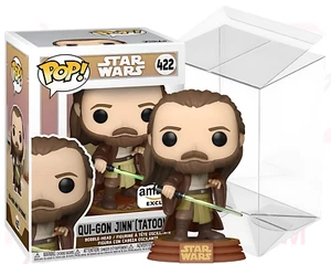 Star Wars Funko POP 422 Qui-Gon Jinn (Tatooine) Amazon Exclusive Clear Protector - Bild 1 von 13