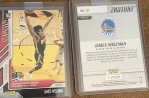 JAMES WISEMAN 2020-21 NBA PANINI INSTANT #57 ROOKIE CARD RC SP 1/659 GS WARRIORS - Picture 1 of 2