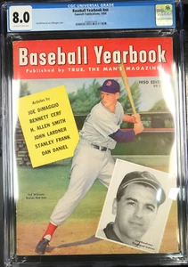 CGC 8.0 NEWSSTAND 1950 BASEBALL YEARBOOK MAGAZINE TED WILLIAMS COVER - I HIGHER - Picture 1 of 2