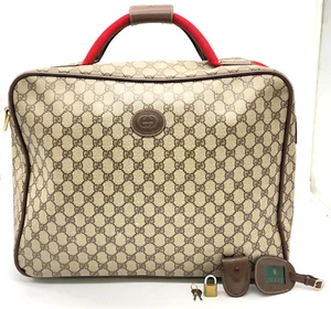 Auth Gucci GG Supreme Sherry Line PVC Leather 012.39.0063 Trunk case NS041437 - Picture 1 of 18