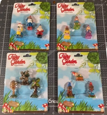 Fairy Garden Figurines Lot of (4) Gnomes Windmills Bee Hives NEW - Image 1 of 4