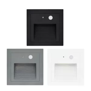 Motion-Sensor Step Stair Light Footlight Corner Lamp with Embedded Box Outdoor - Picture 1 of 17