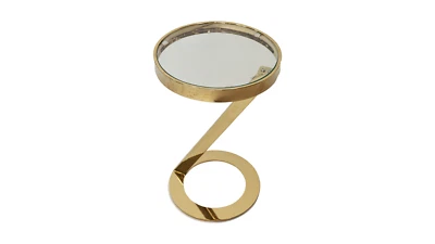 Modern Round Chrome Gold Coffee Table, Easy Assembly, - Image 1 of 4