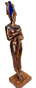 Goddess Osiris God of deceased Egyptian Antiques Solid Stone Copper panting 12In - Picture 1 of 16