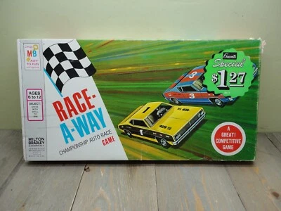 Milton Bradley Race-A-Way Championship Auto Race Game 1973 Complete Rough Box - Image 1 of 4