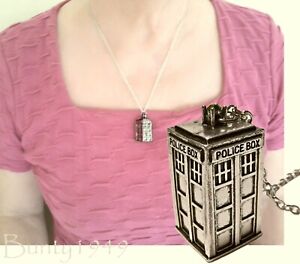 DR.WHO TARDIS Police Box NECKLACE Stainless Steel (WTe)