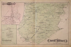 1877 Plat Map ~ 5th District - BALTIMORE Co., MARYLAND / UTHERVILLE ~ (17x26)-#7 - Picture 1 of 3