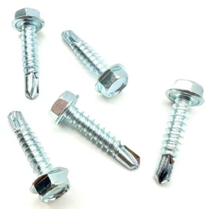 4,2 mm x 13 mm tornillos de tek autoperforación cabeza hexagonal 8 g x 1/2" REVESTIMIENTO DE TECHO DE ZINC - Imagen 1 de 5