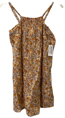 Old Navy Girls Floral Dress Size XS 5 Cream Midi Fit Flare Ruffle Hem - Image 1 of 4