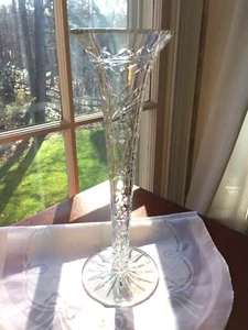 Antique American Brilliant Cut Glass 12" Trumpet Vase - Picture 1 of 8