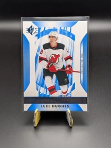 2023-24 Upper Deck SP Luke Hughes #110 Rookie Authentics Blue RC - Foto 1 di 2