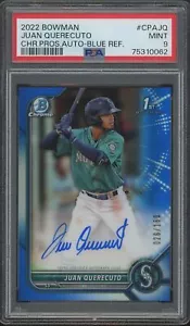 2022 Bowman Cromo JUAN QUERECUTO AZUL REFRACTOR AUTOMÁTICO 26/150 PSA 9 CPA-JQ - Imagen 1 de 1
