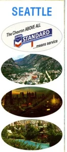 1966 Standard Oil Chevron Road Map: Seattle NOS - Bild 1 von 1