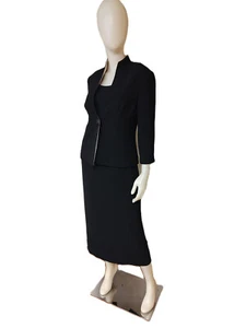 JESSICA HOWARD 2-Piece Black Sleeveless Maxi Dress and 3/4 Sleeves Jacket-6 - Picture 1 of 3