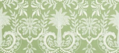 Lee Jofa Embroidered Botanical Palm Tree Damask Fabric- Golconda Palm 2017102.23 - Image 1 of 3