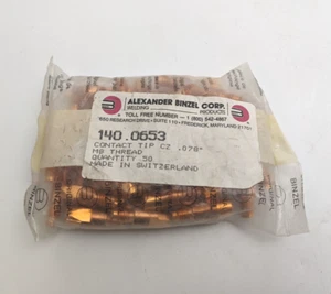 50PC Abicor Binzel 140.0653 Contact Tip .078 2mm M8 Thread MIG Welding Equipment - Picture 1 of 7