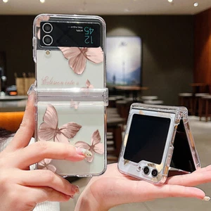 Clear Butterfly Pattern Case Cover For Samsung Galaxy Z Flip7 Flip6 Flip5 Flip4 - Picture 1 of 33