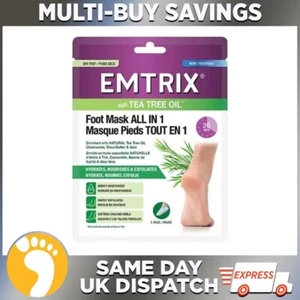 Emtrix Foot Mask Socks, Deep Moisturising Foot Mask with Natural Tea Tree Oil - Picture 1 of 6