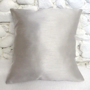 Cushion Cover, Light Silver Grey, Faux Silk, 16", Silky, Stylish, Modern. - Picture 1 of 12