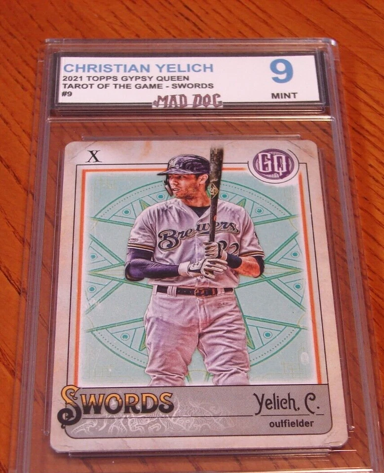 CHRISTIAN YELICH****2021 Gypsy QUEEN--SWORDS--TAROT--MINT 9***BREWERS***Mad Dog - Image 1 of 1