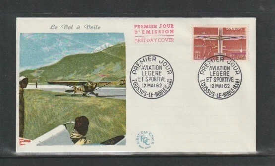 France 1962 SG1572 FDC (Toussus) Civil and Sports Aviation-Gliders and Stork - Image 1 of 1