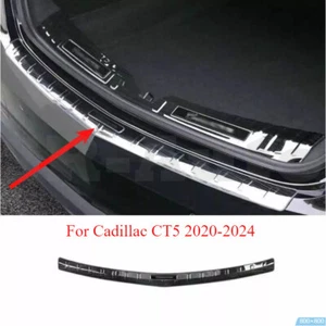 For Cadillac CT5 2020-24 Black stainless Outer Rear Bumper Protector Guard Trim - Picture 1 of 5