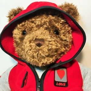 Gund Wunschbär Plüsch braun X-LARGE 2000 Stofftier Spielzeug roter Hoodie 27 Zoll  - Bild 1 von 9