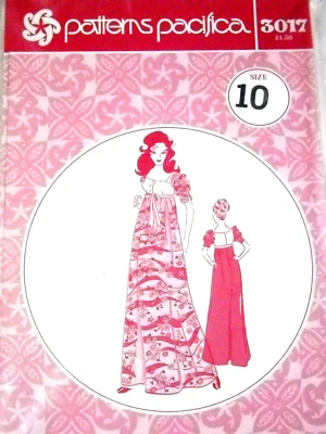 Patterns Pacifica 3017 Empire Waist Hawaiian Dress Size 10 Sewing Pattern - Image 1 of 2