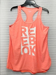Reebok Womens Racer Back Tank Top Hi Low Hemline Athletic Sportswear Size L - Picture 1 of 12