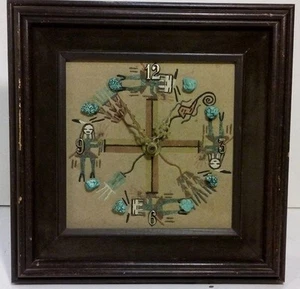 RELOJ DE PINTURA DE ARENA SUROESTE pepitas turquesa funciona repisa batería de mesa - Imagen 1 de 8