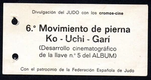 6º MOVIMIENTO PIERNA CROMO #1 ALBUM DE CROMOS DE JUDO 1972 PHOSKITOS DE PHOSCAO - Imagen 1 de 2