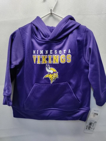 NFL Minnesota Vikings Toddlers Hooded Sweatshirt 2T Regal Purple W/ Team Logo Cover