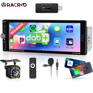 DAB+ Radio Coche 1 Din 6.9 Pulgadas Pantalla Inalámbrica Apple CarPlay Bluetooth USB FM - Imagen 1 de 19