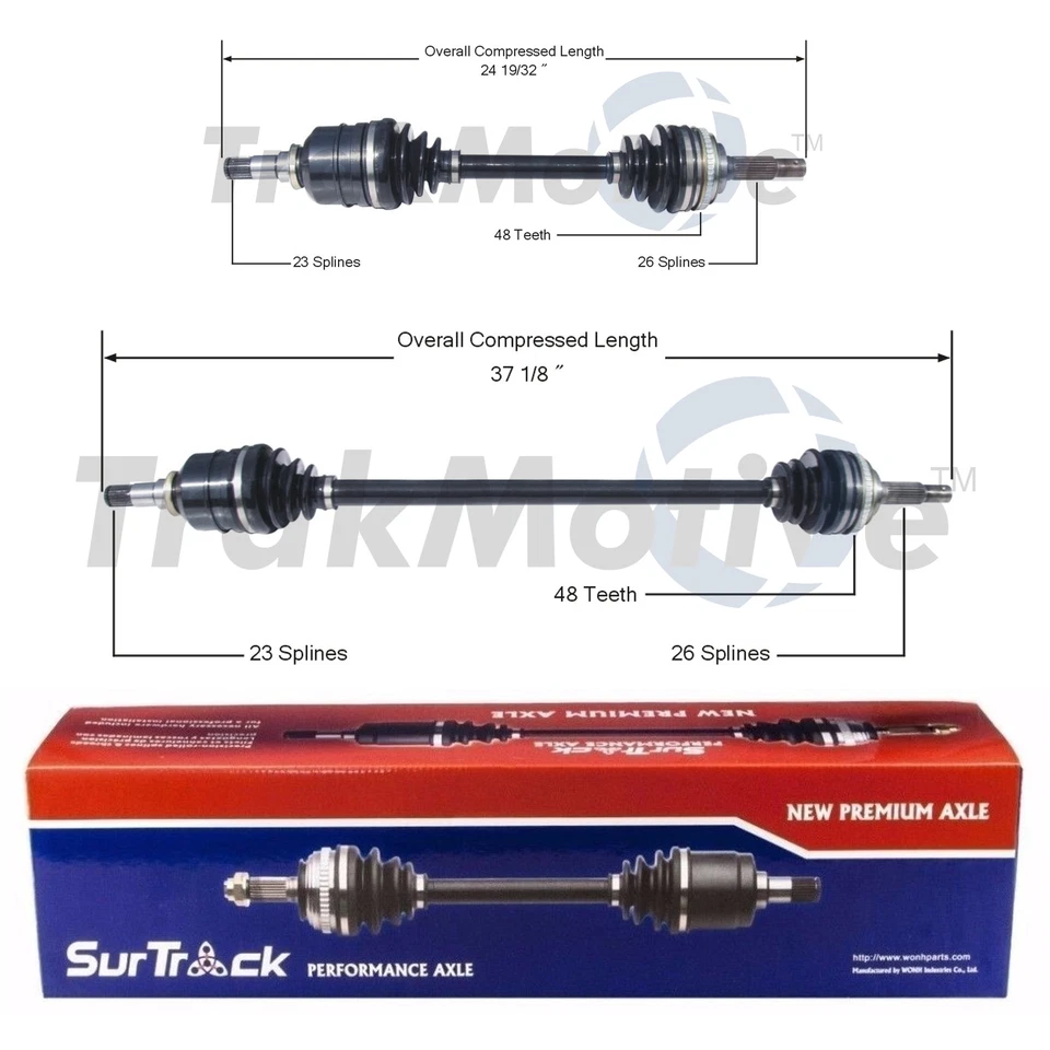 SurTrack Pair Set of 2 Front CV Axle Shafts For Toyota Celica ST 1994-1997 - Image 1 of 1