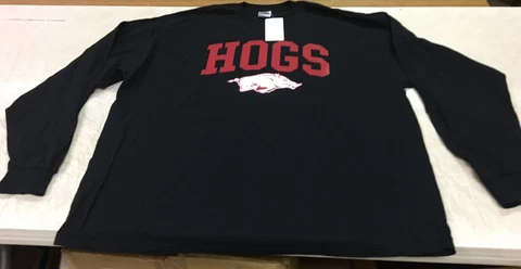 ARKANSAS RAZORBACKS OFFICIALLY LICENSED Long Sleeve 2XL NEW Cover