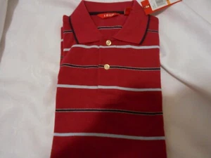 IZOD- SIZE SMALLRED BLACK AND BLUE STRIPED POLO SHIRT FOR MEN - Picture 1 of 1