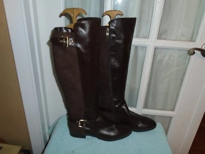 Liz Claiborne Size 6.5 M Dallas Knee High Womens Boots Brown Stretch - Image 1 of 4